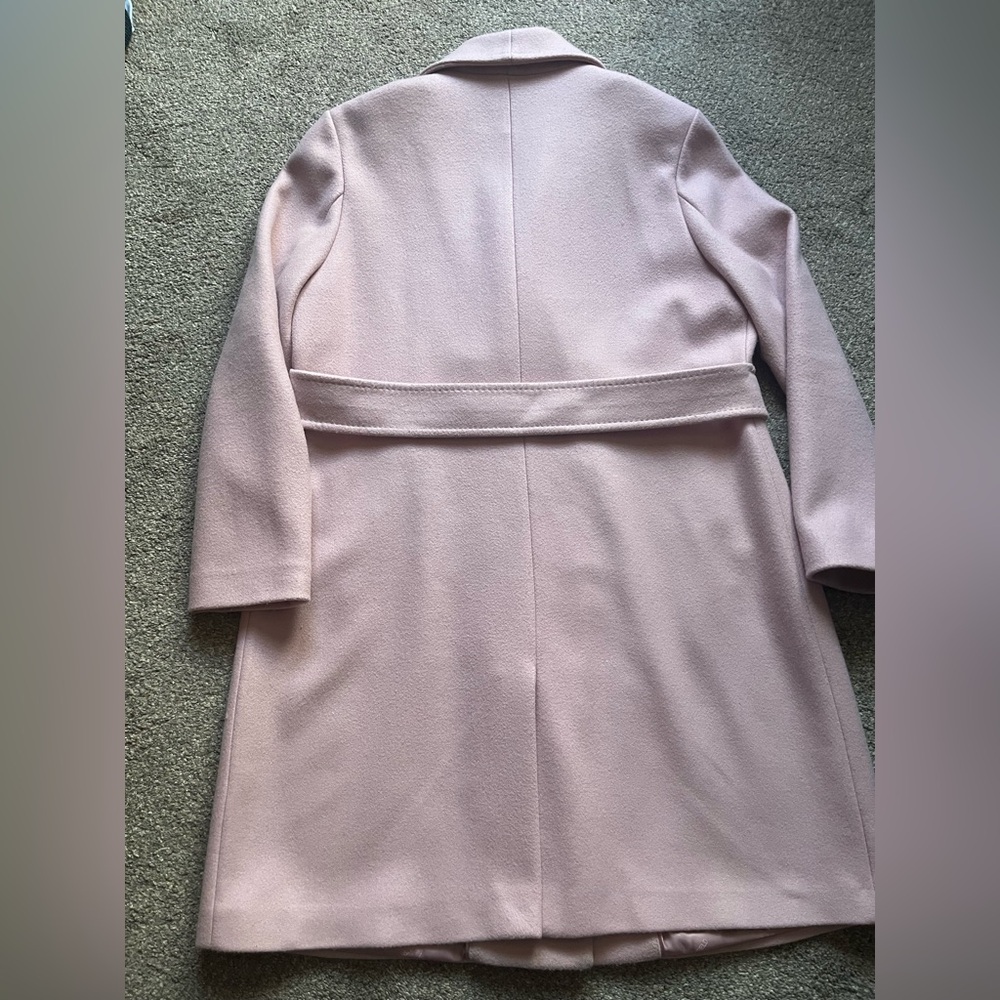 Dusty Rose Karl Lagerfeld Wool Blend Trench Coat (XL) - Picture 5 of 5
